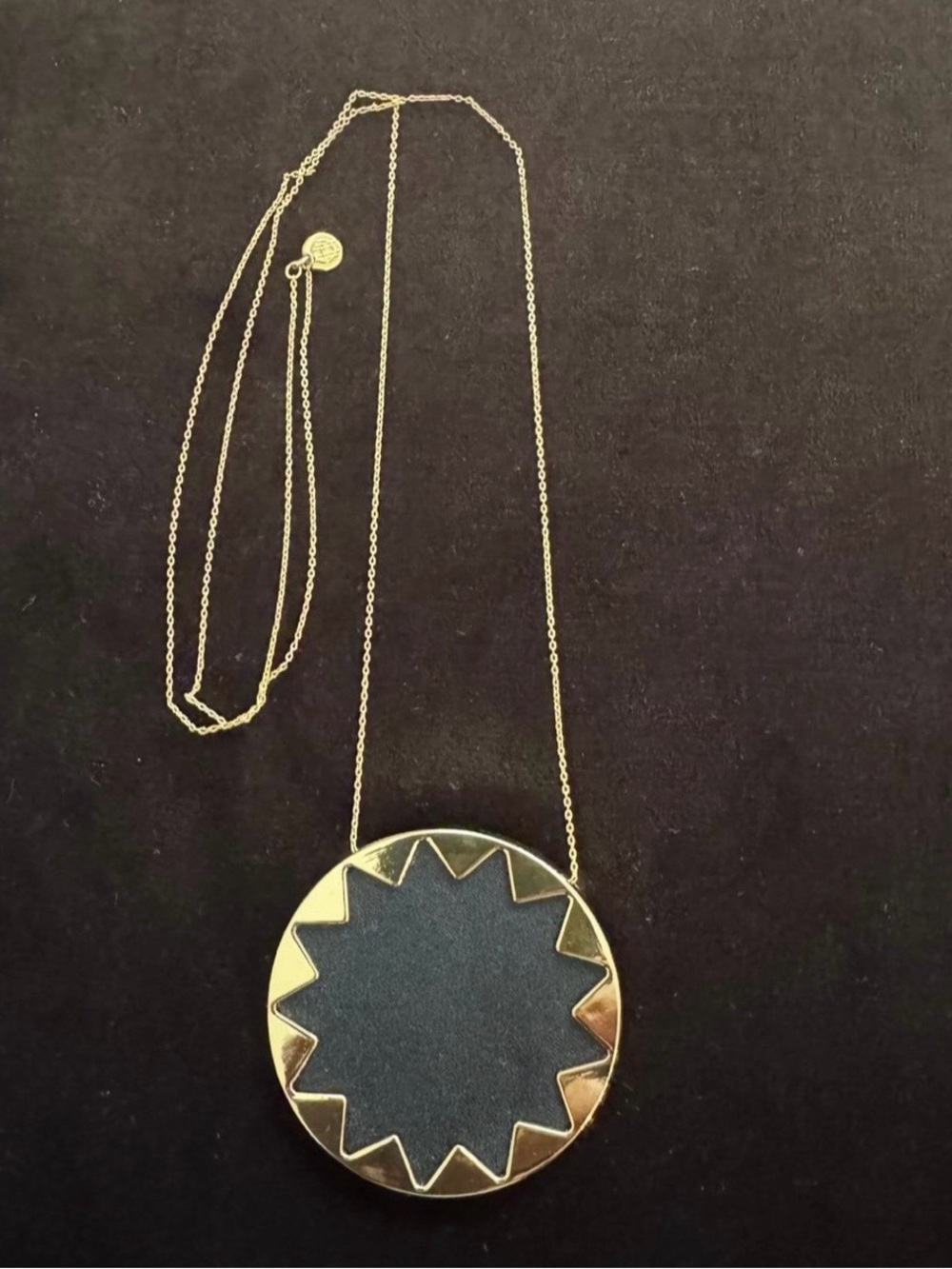 House of Harlow 1960 starburst pendant Necklace - black leather & gold